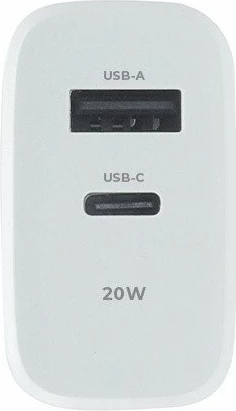 Adapter karikimi Maxlife MXTC-10-20AC 20W PD QC, 1x USB-C + 1x USB, i bardhë