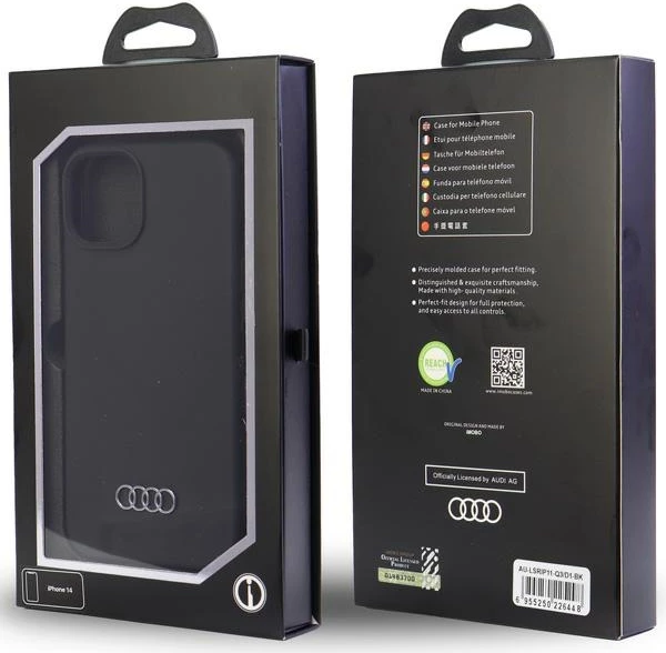 Mbështjellës Audi Silicone Case për iPhone 11/XR 6.1", i zi