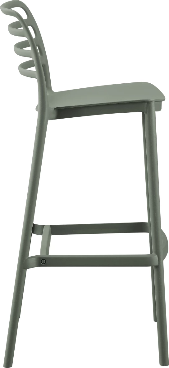 Karrige për bar polipropileni SNOD FH6099.07, ngjyrë ulliri, 37.2x50x101.5H cm