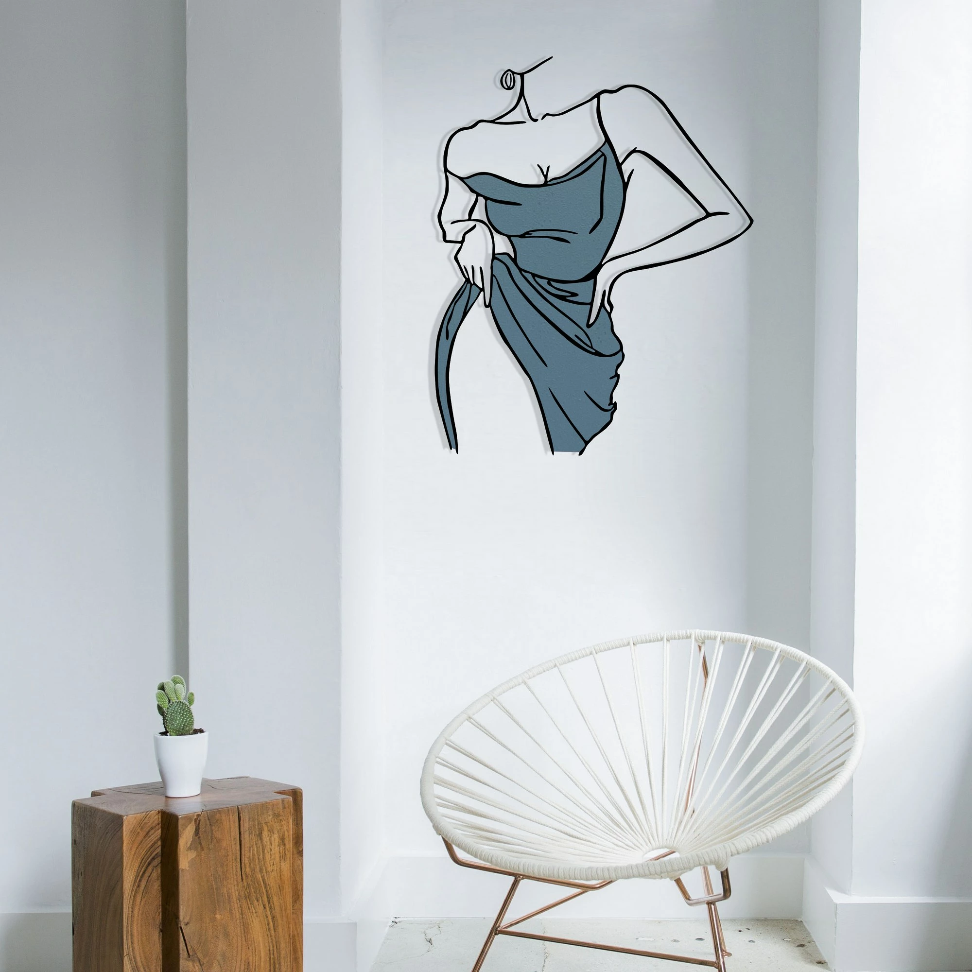 Aksesor dekorativ metalik për mur Wallity, Caroline, shumëngjyrësh, 56x70cm