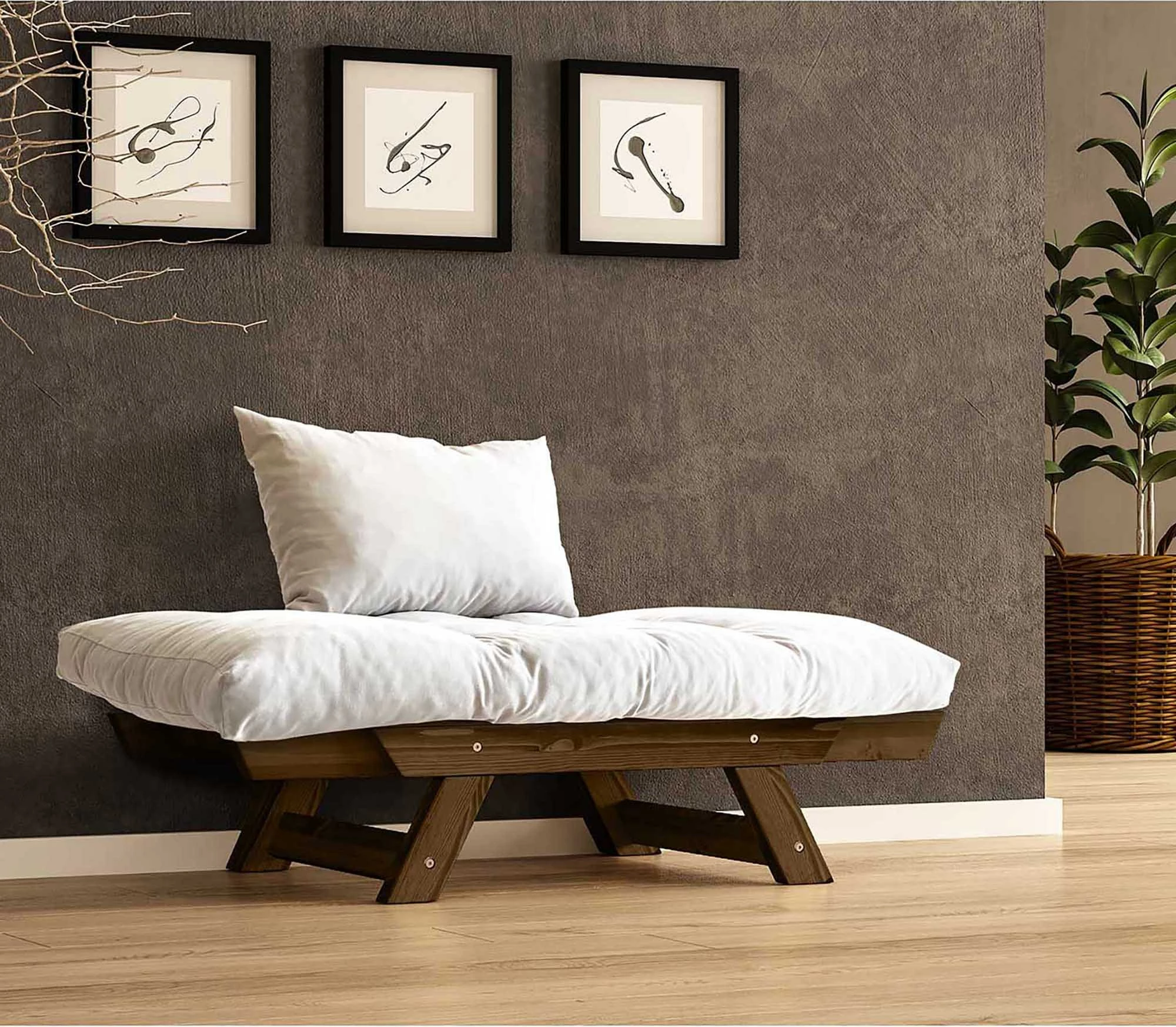 Karrige një vend për kopsht, ngjyrë arre dhe e bardhë, Skye Decor, CPT8131-140