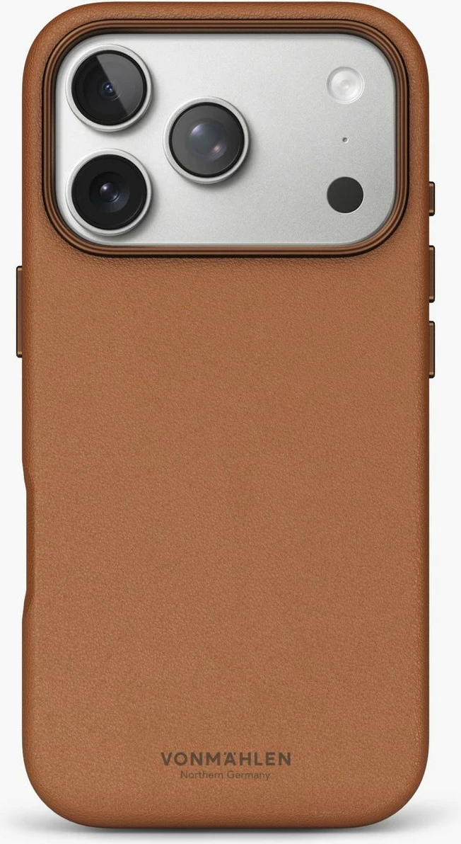 Mbështjellës Vonmählen Like Leather Case për iPhone 17 Pro Max, kafe