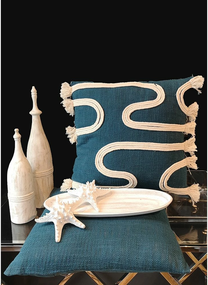 Jastëk dekorativ, kadife, ngjyrë petrol, 45x45cm