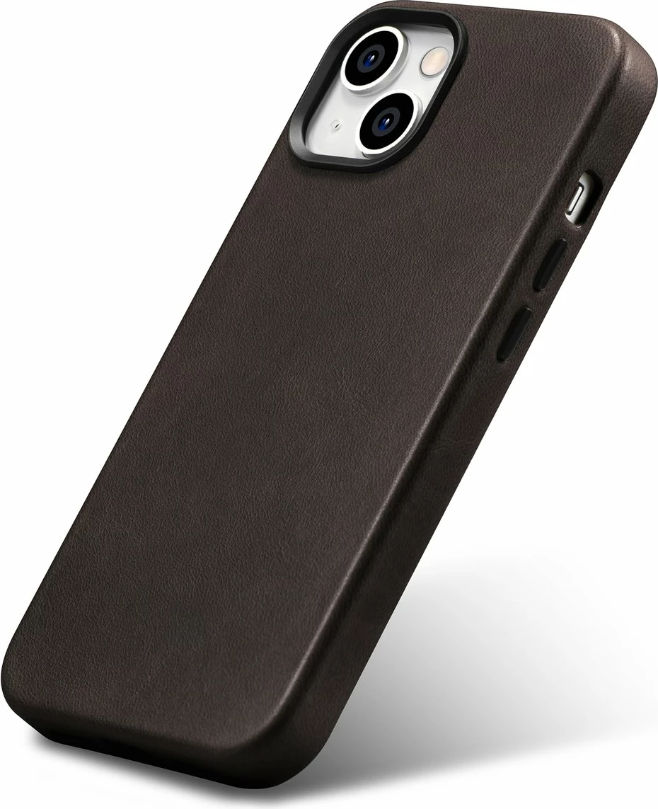 Mbështjellës iCarer Oil Wax Premium për iPhone 14 Plus, lëkurë natyrale, MagSafe, Kafe