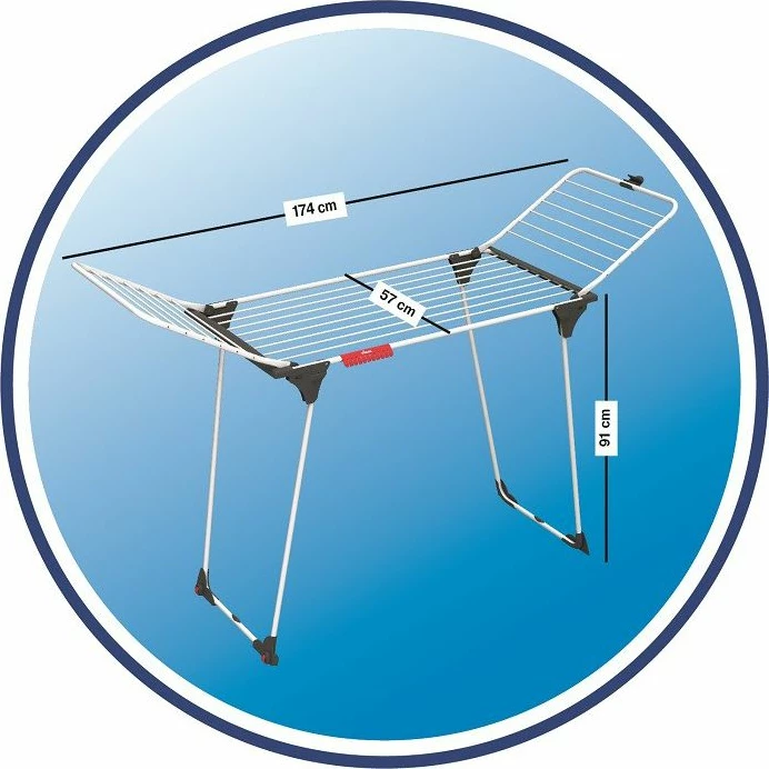 Tharëse rrobash Vileda King 20 m, 20 kg, 174x57x91 cm, e bardhë