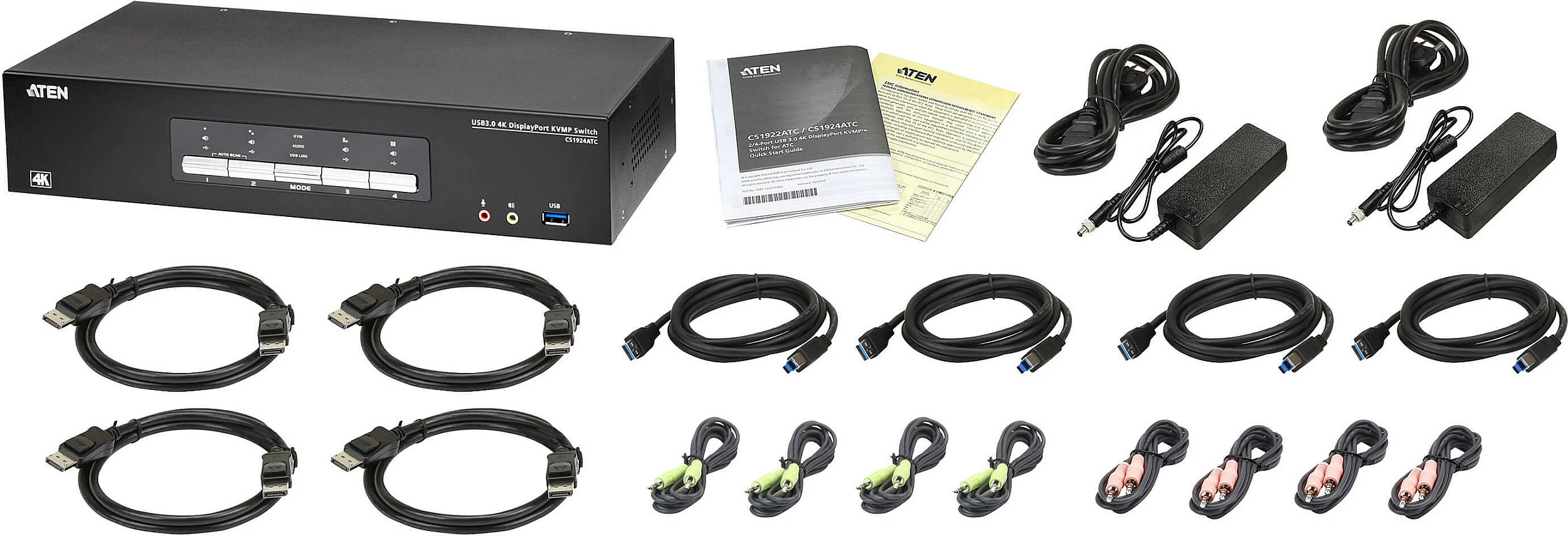 KVM Switch ATEN CS1924ATC, 4-Port, DisplayPort, USB 3.0, 4K, i zi