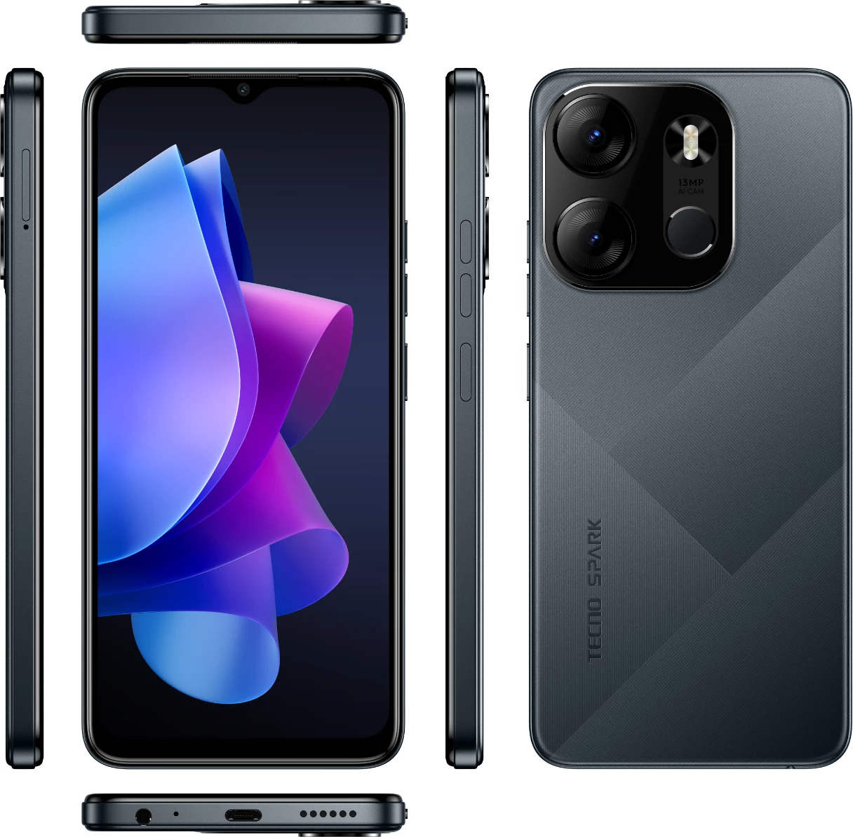 Celular TECNO Spark Go 2023 3GB/64GB 6.56\" Dual SIM NFC 5000mAh Endless Black