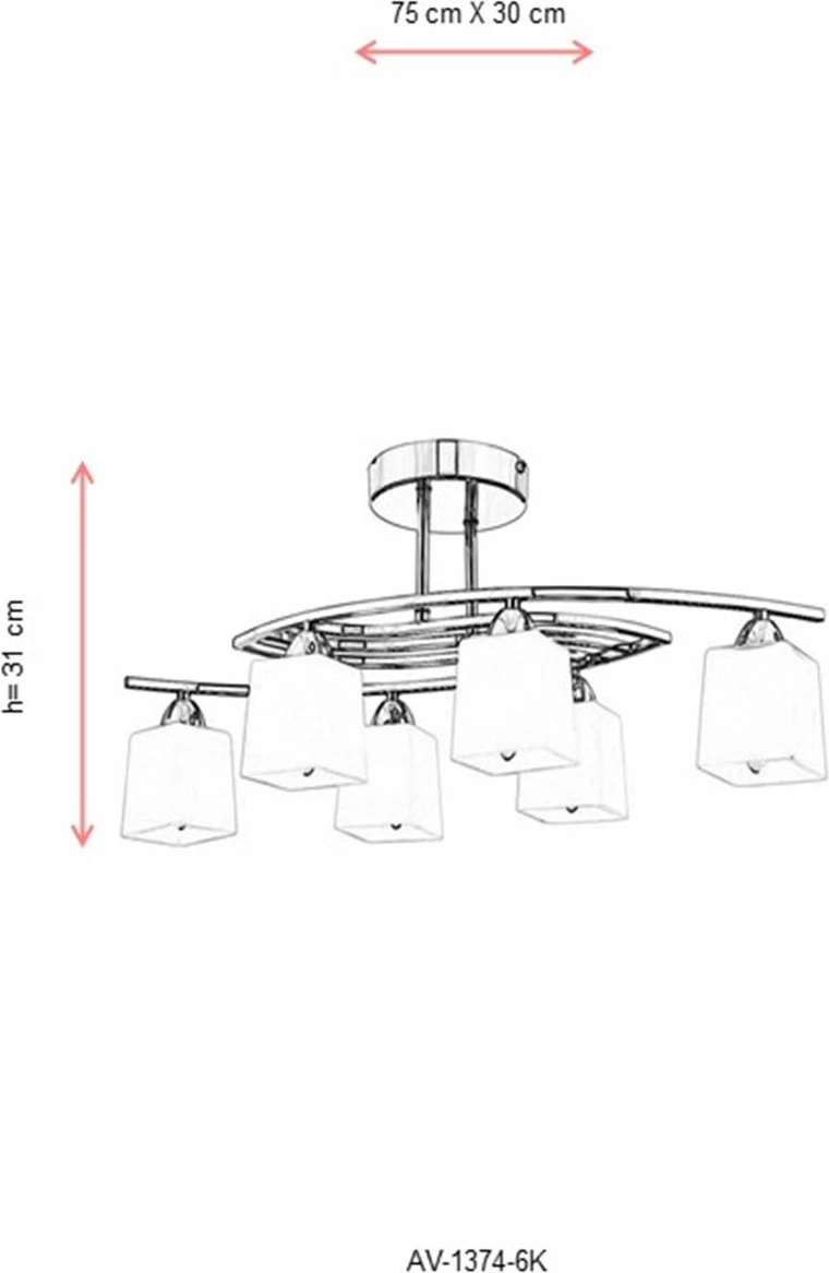 Llambadar Opviq, krom, AV-1374-6K