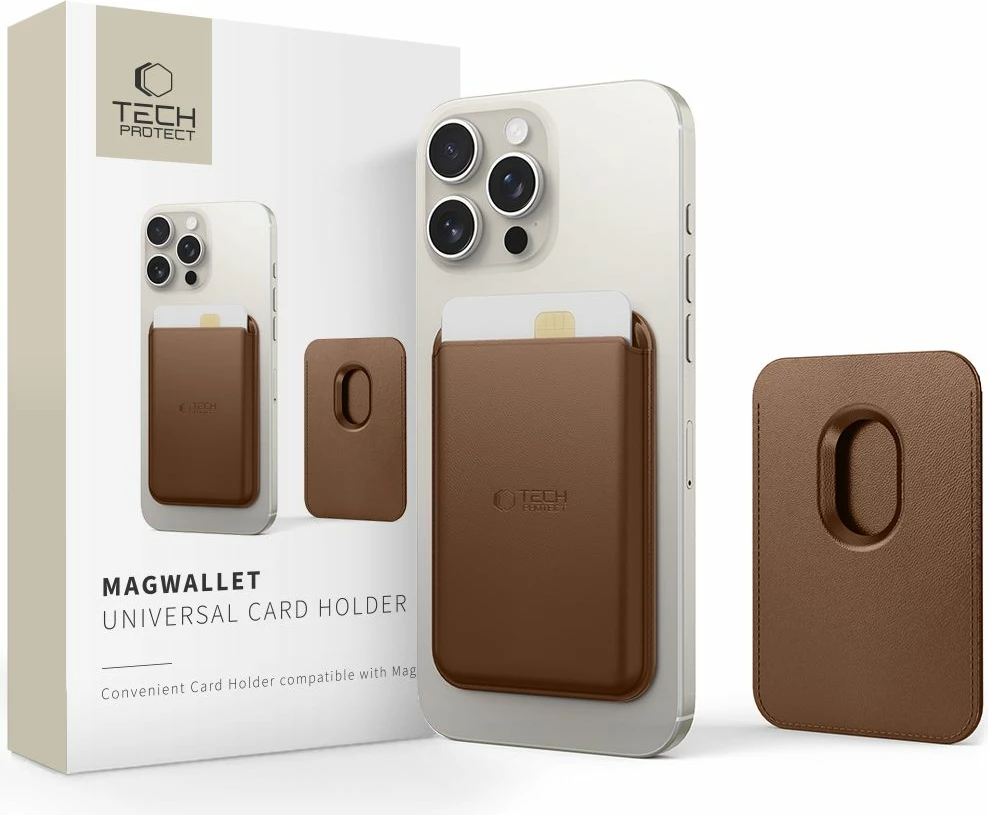 Mbajtës kartelash Tech-Protect MagWallet me MagSafe, kafe