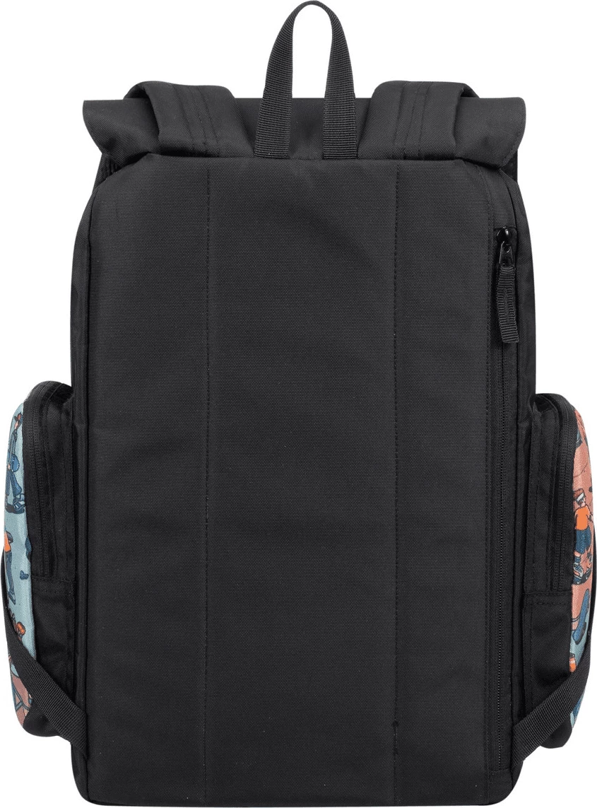 çantë shpine shkollore RIVACASE 5425 Agora 15L waterproof, print “Skaters”, e zezë