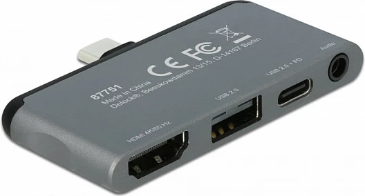 Docking station mini DeLOCK për iPad Pro, USB-C, HDMI 4K 60Hz, PD 100W, gri