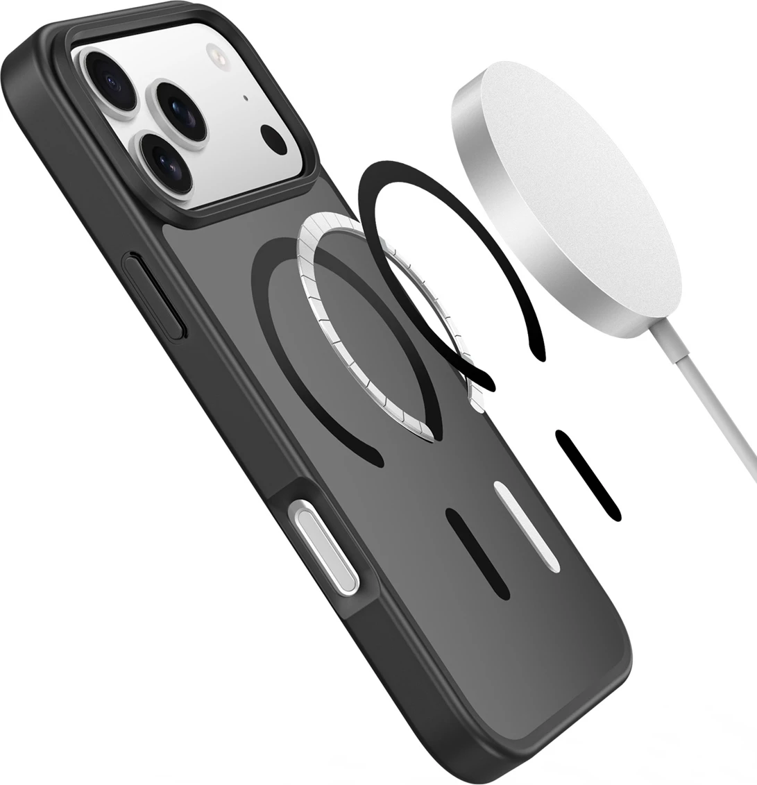 Mbështjellës Dux Ducis Yind për iPhone 17 Pro, MagSafe, i zi