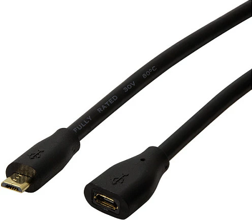 Kabllo USB 2.0 LogiLink Micro-USB M në Micro-USB F, 2 m, e zezë