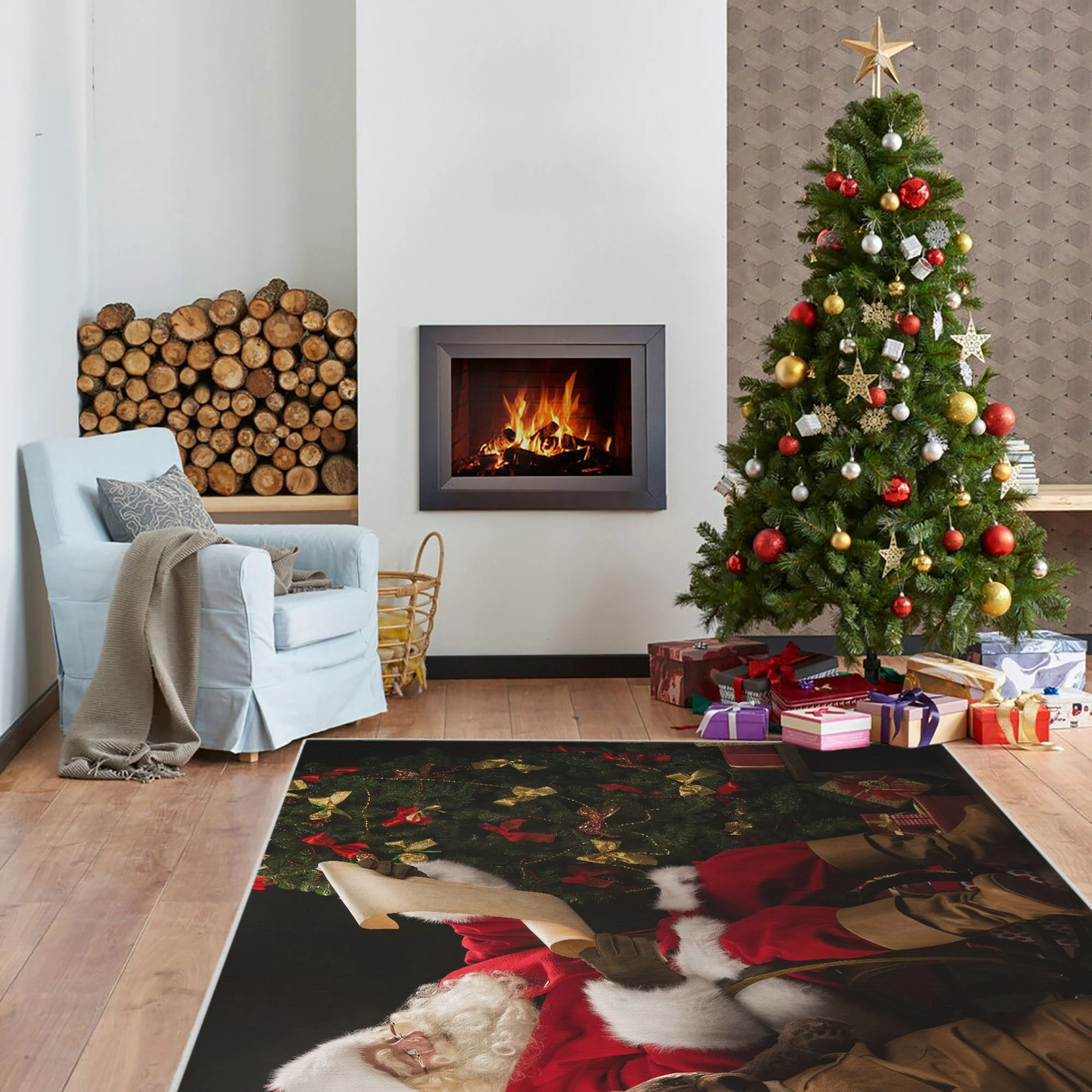 Qilim multingjyrësh me Santa Claus, 80x120cm, Woopamuk434