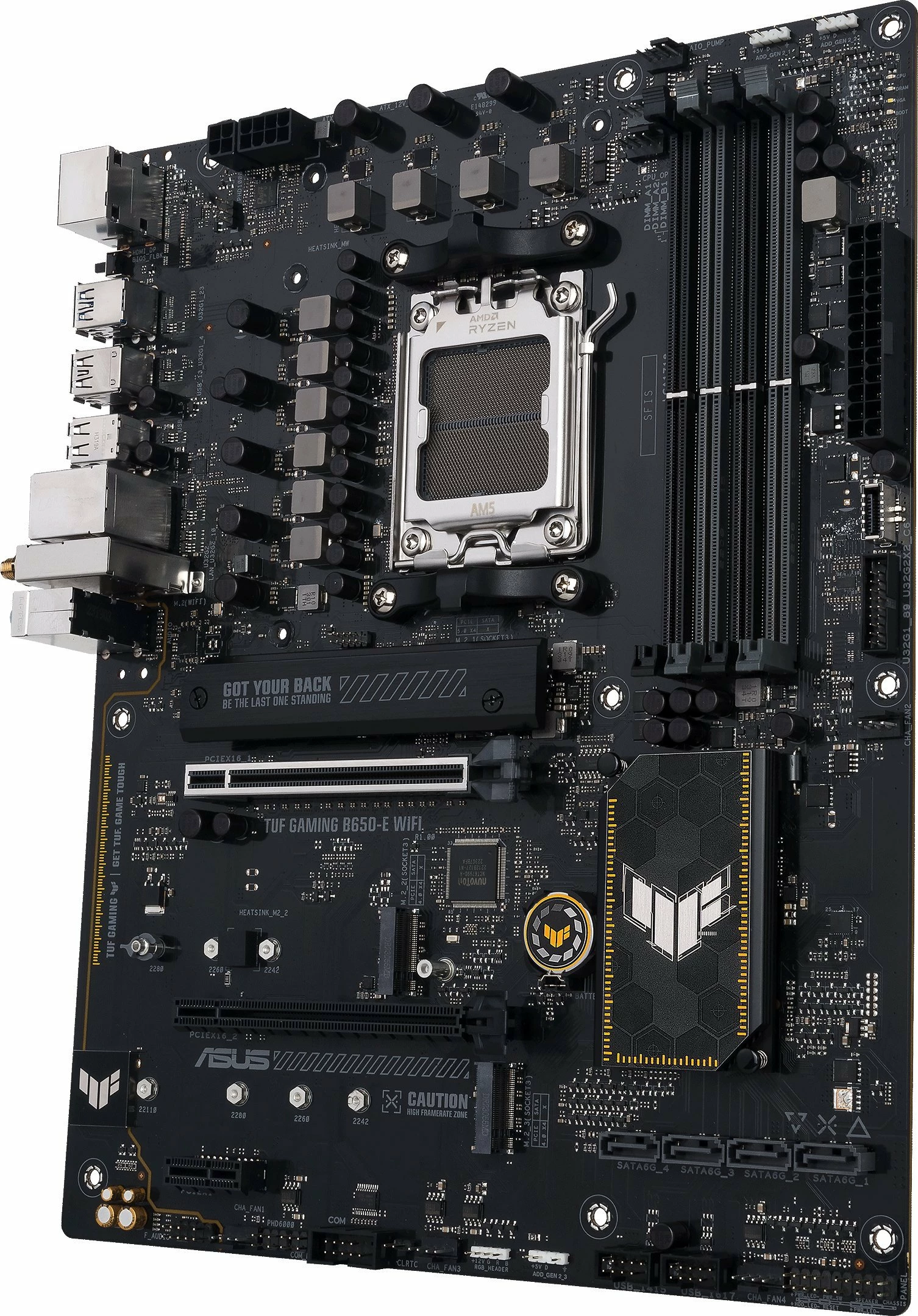 Pllakë amë Asus TUF GAMING B650-E WIFI AM5, ATX, DDR5, Wi‑Fi 6E, Bluetooth, 2.5GbE, e zezë