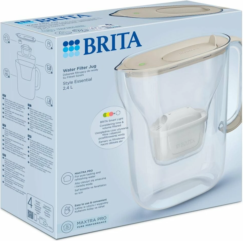 Kanarë filtruese uji Brita Style Essential 2.4 L me filtër Maxtra Pro Pure Performance, 1 copë, kafe