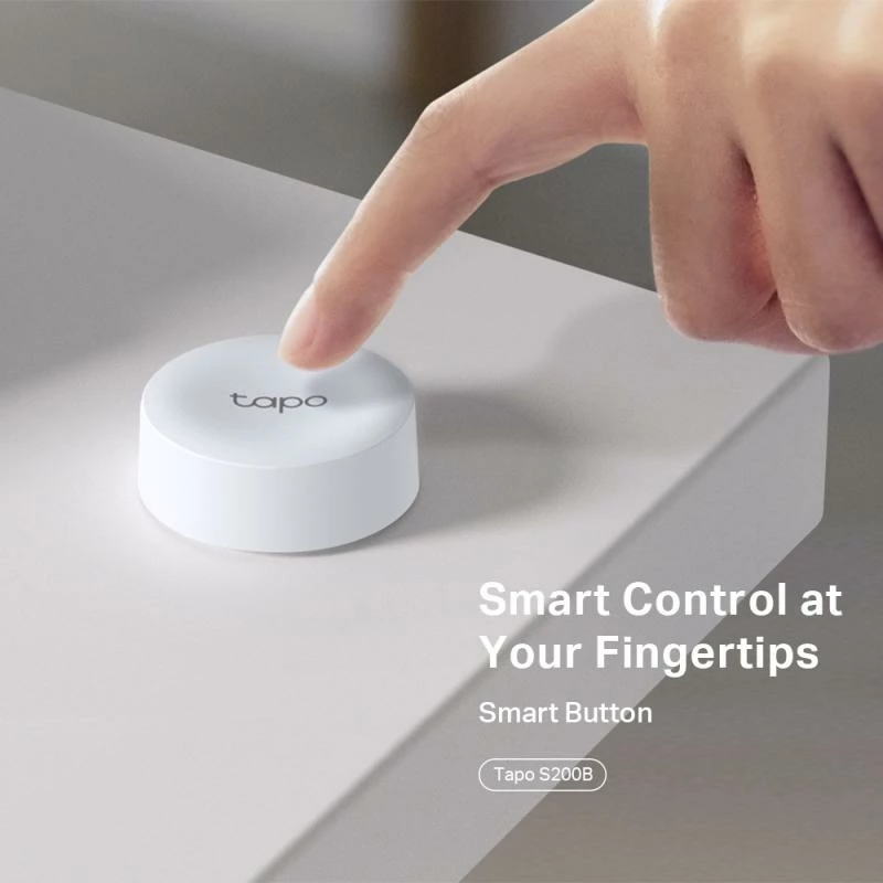 Buton smart TP-Link Tapo S200B, kontroll skenash dhe pajisjesh Tapo, pa tel, i bardhë