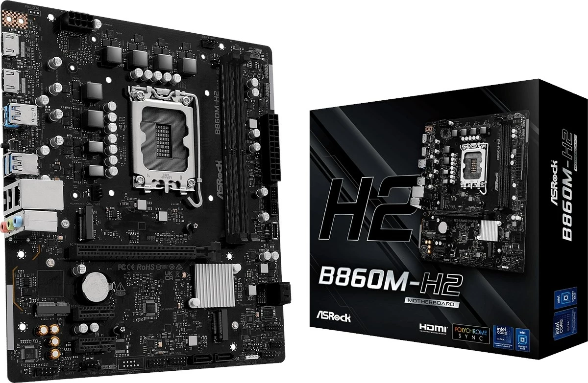 Pllakë amë ASRock B860M-H2, micro ATX, Socket 1851, e zezë