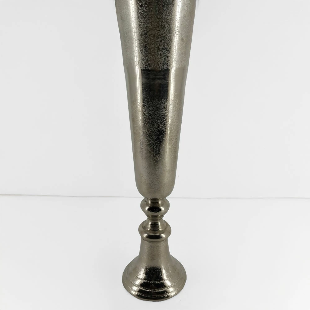 Vazo FLORES, alumin, ngjyrë argjendi, 19x19x55cm