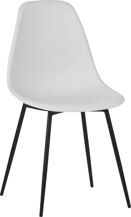 Karrige Ballen, PP e bardhë, këmbë metalike të zeza, 41.5x53x84.5cm (set prej 4 copash)