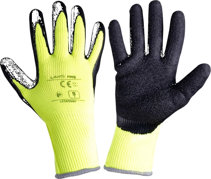 Doreza pune dimërore LAHTI PRO L250510K, madhësia 10 (XL), latex të veshura, blister, verdhë/zi