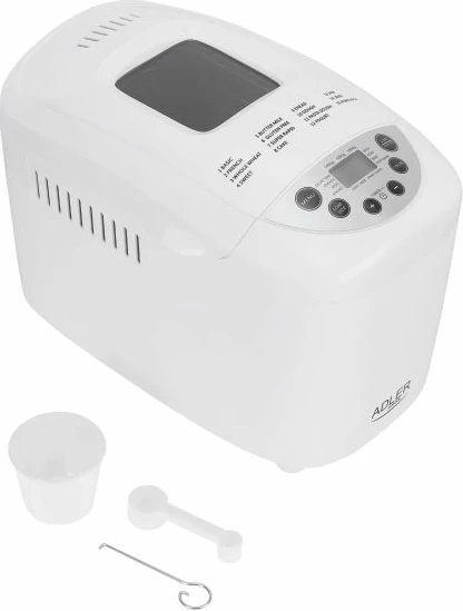 Makinë buke ADLER AD6019, 15 programe, dy paddlla metalike, tavë pjekjeje e heqshme, e bardhë