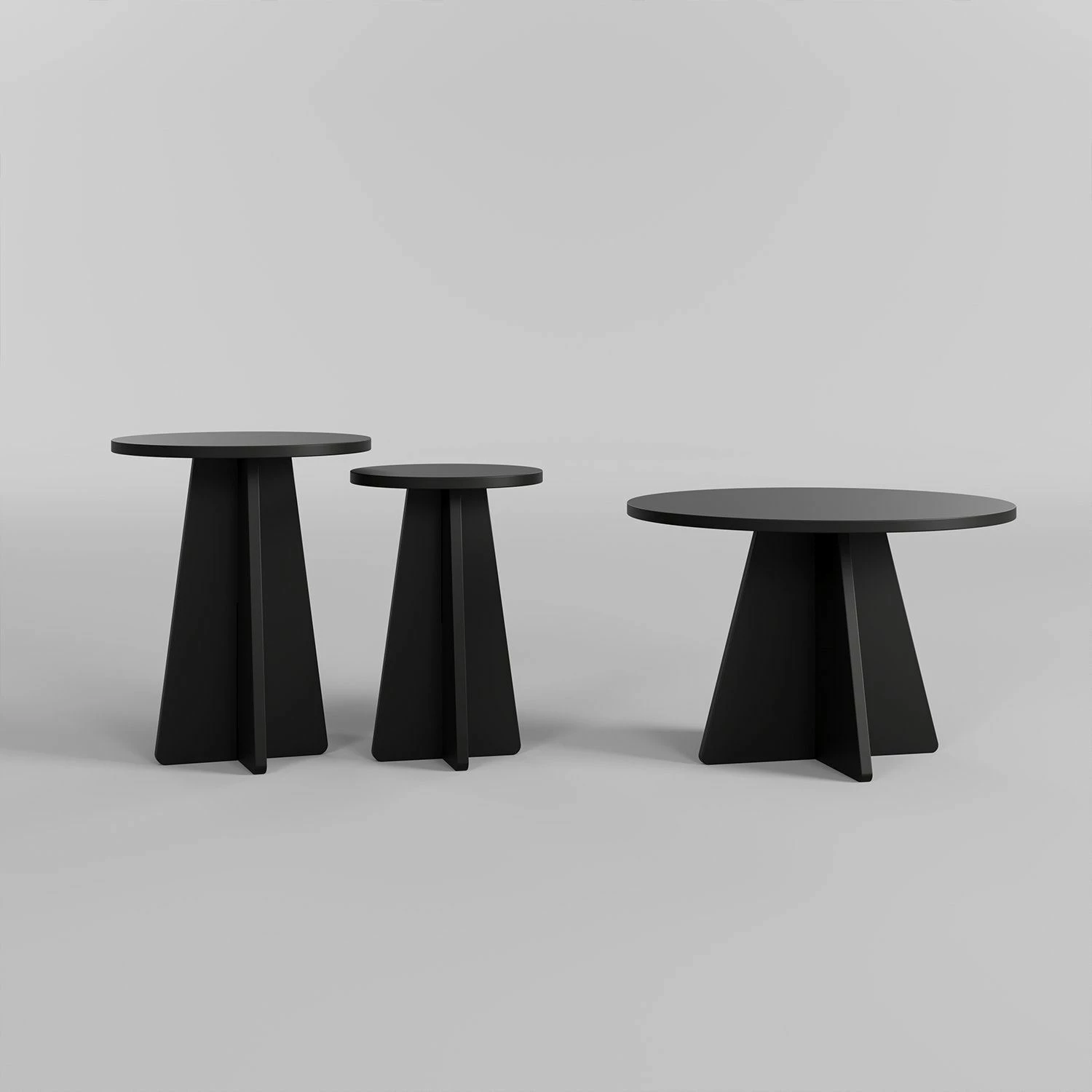 Set tavolinash kafeje Skye Decor, Mushroom 3, ngjyrë e zezë