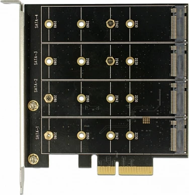 Kartelë zgjerimi PCIe DeLOCK 89888, PCIe x4, 4x M.2 SATA (Key B), RAID 0/1/10, 6 Gbit/s