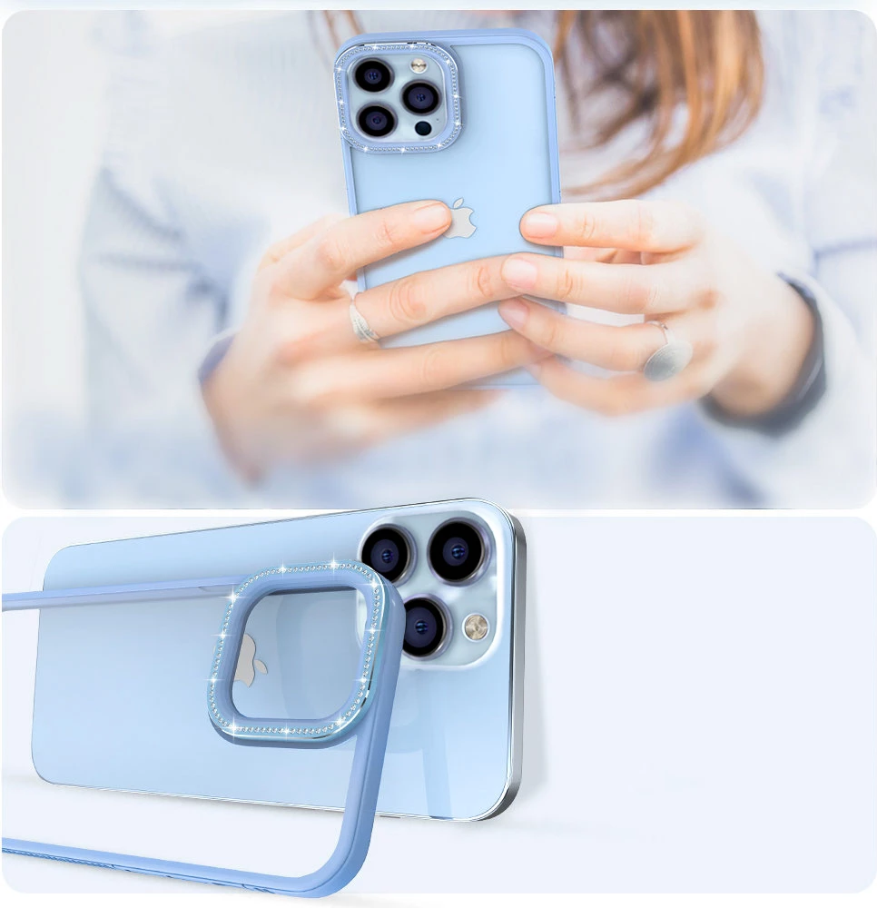 Mbështjellës Kingxbar Sparkle Series për iPhone 13 Pro Max, me kristale, Blu