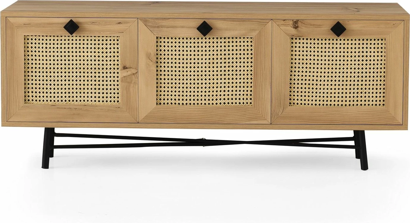 Komodë TV Hanah Home, Alcazar 140, ngjyrë lis dhe e zezë