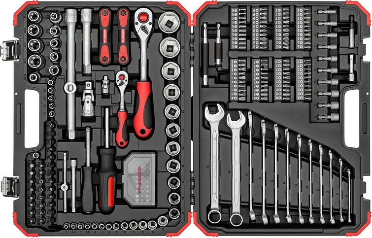 Set veglash GEDORE R46003232, 232 pjesë, 8.9 kg, valixhe e zezë/kuqe