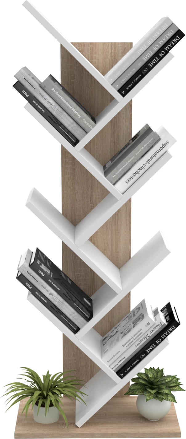 Raft librash modern LIANA FH18193.03 melaminë, ngjyrë sonama-bardhë, 53x27x138 cm