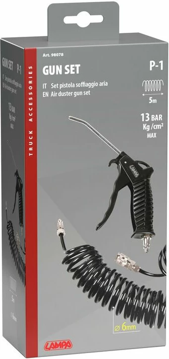 Pishtol Ajri Me Gyp Konektor Ajri Set 5m P-1 Ø6mm 10bar Kamioni