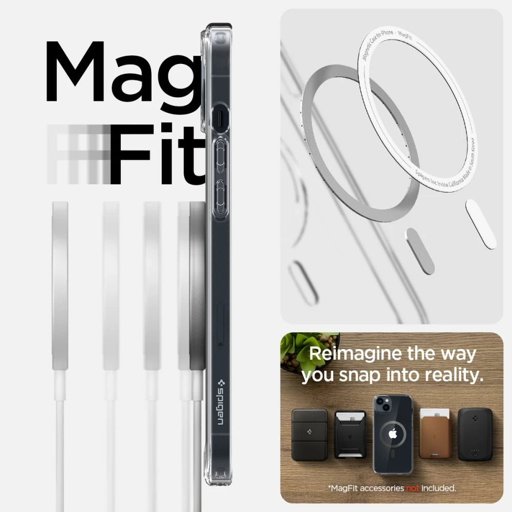 Mbështjellës Spigen Ultra Hybrid Mag për iPhone 14 Plus, MagSafe, Transparent Gri