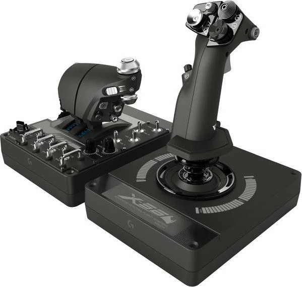 Joystick HOTAS Logitech G X56 945-000059, i lidhun me kabllo, 31 butona, set, i zi