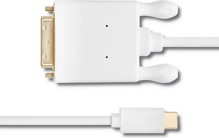 Kabëll Qoltec USB-C/DVI 4K, 1m, i bardhë