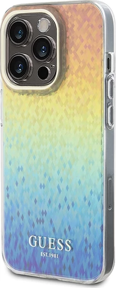 Mbështjellës Guess IML Faceted Mirror Disco Iridescent për iPhone 14 Pro Max, shumëngjyrësh