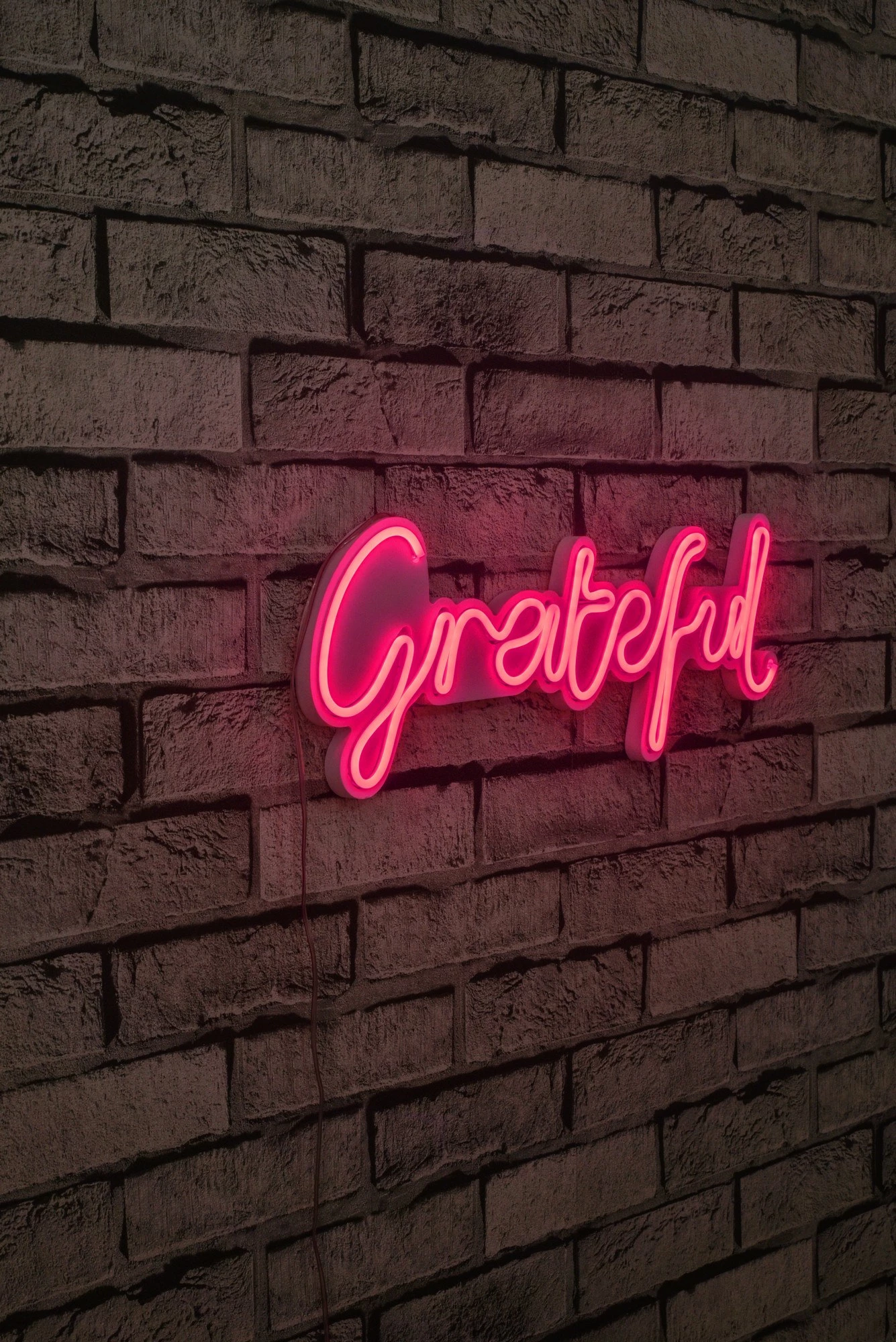 Dekor ndriçues plastik LED, Wallity Grateful, ngjyrë rozë