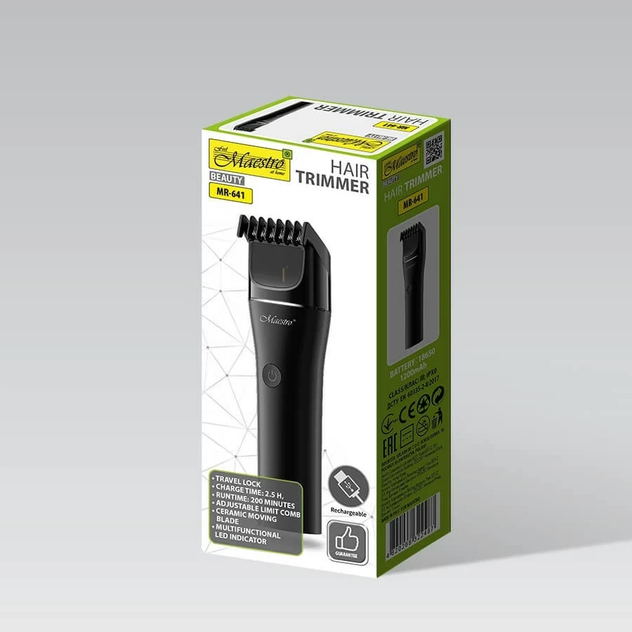 Makinë rroje Maestro MR-641, pa kabllo, 1200 mAh, e zezë