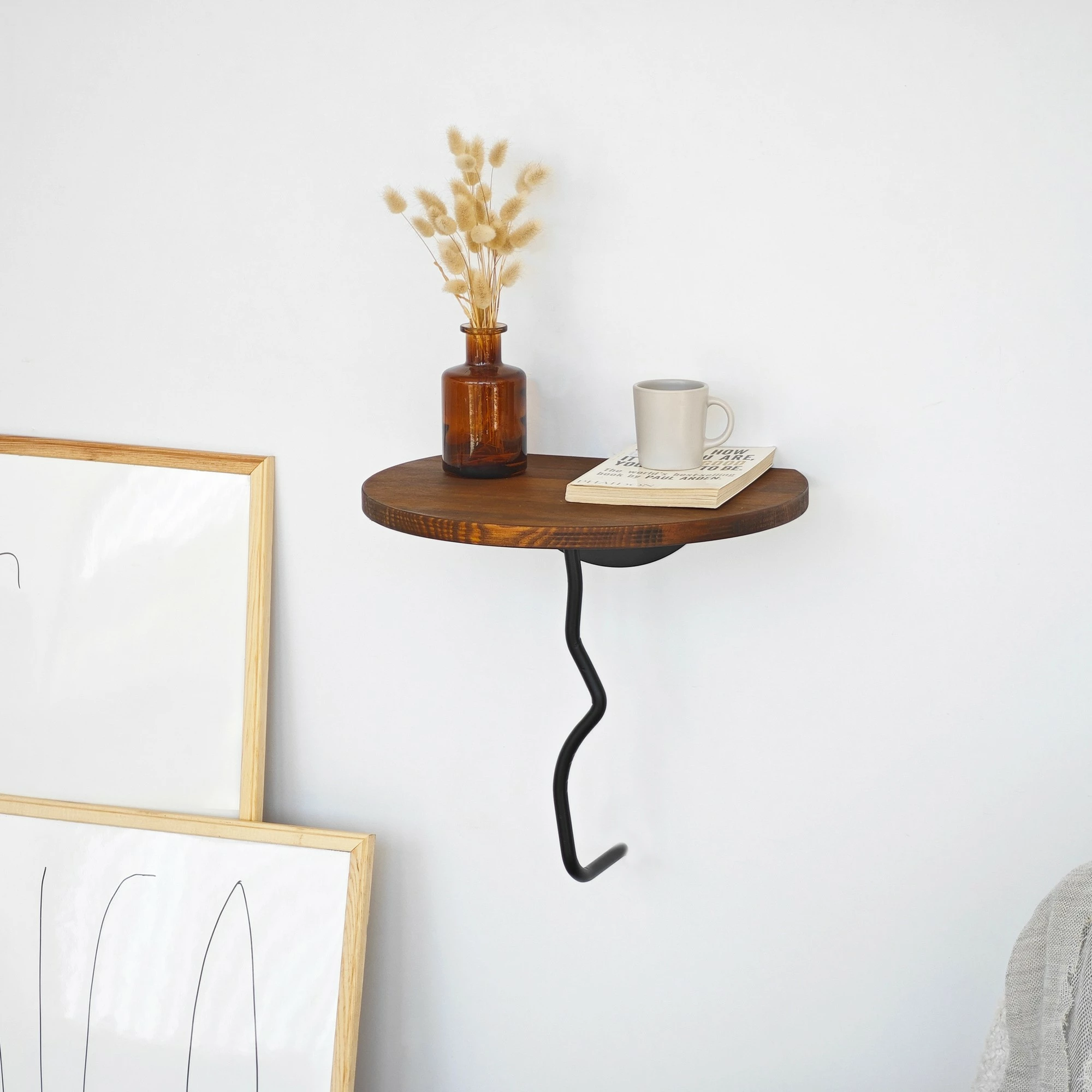 Raft muri dekorativ Skye Decor, ngjyrë geshtenjtë, i zi
