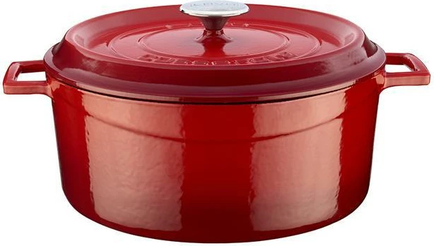 Kaserolë rrumbullakët gize, LAVA, 28 cm, 6.7 L, e kuqe
