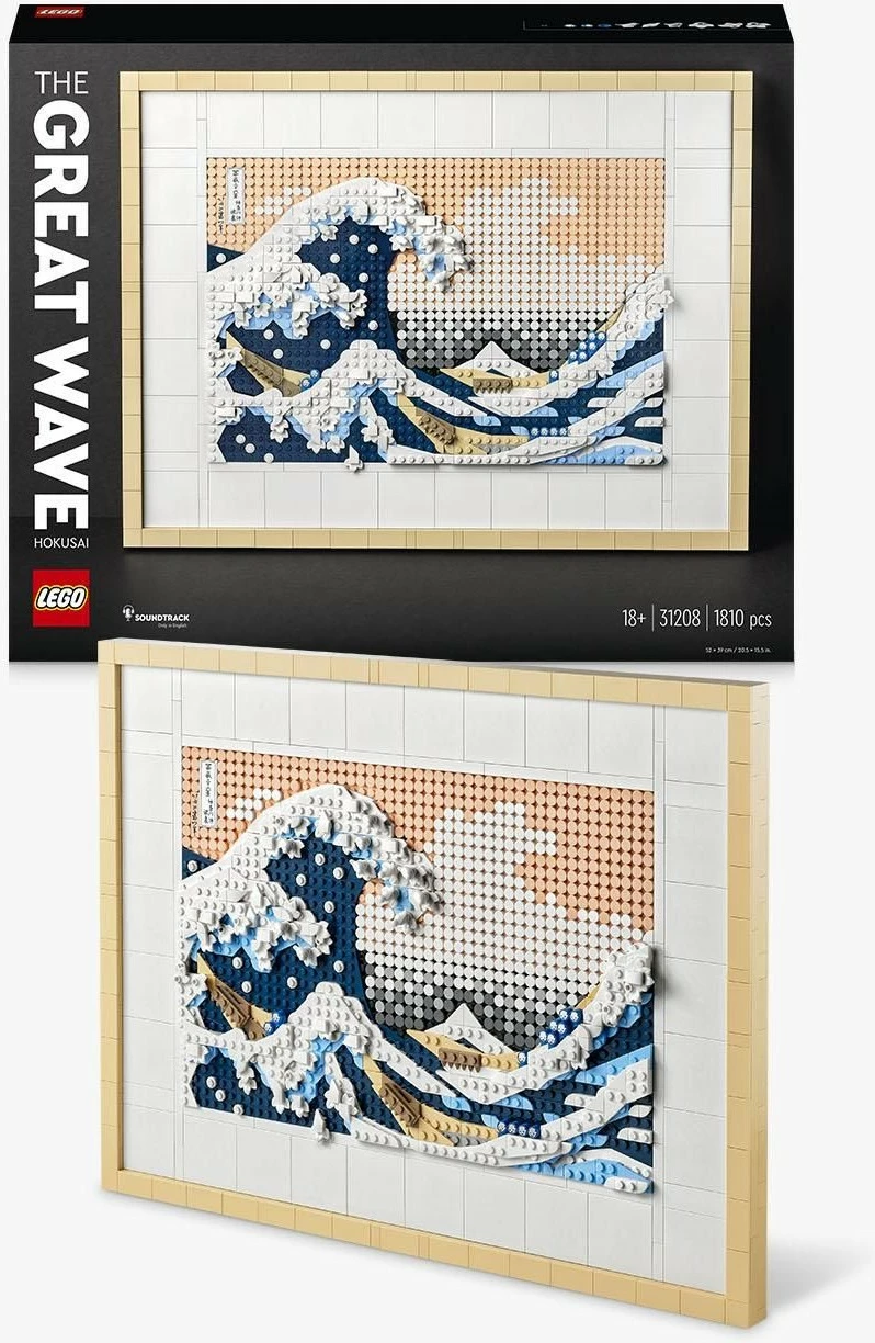 Set ndërtimi LEGO Art Hokusai – The Great Wave, 1810 pjesë, shumëngjyrësh