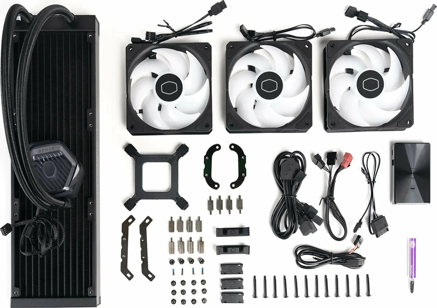 Ftohës me ujë AIO Cooler Master MasterLiquid 360 Atmos ARGB 360mm (MLX-D36M-A25PZ-R1), e zezë