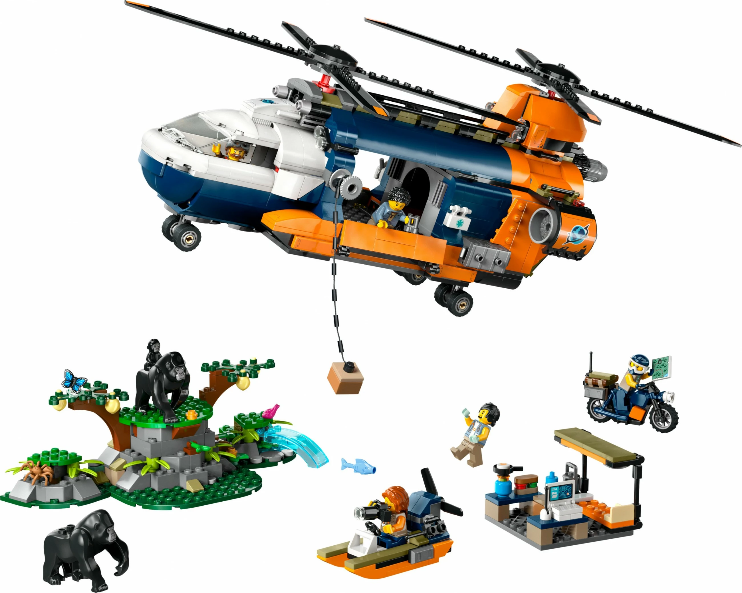 Set ndërtimi LEGO City 60437 Jungle Explorer Helicopter, shumëngjyrësh