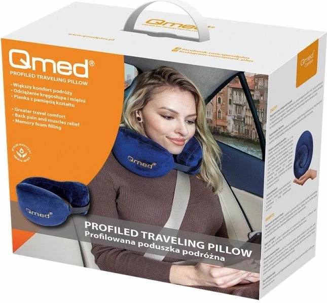 Jastëk udhëtimi Qmed contoured, kaltër