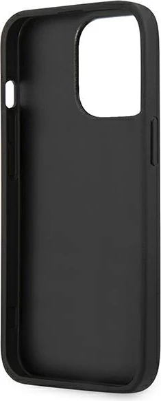Mbështjellës Karl Lagerfeld KLHCP13XPKMB për iPhone 13 Pro Max 6.7\", hardcase lëkurë eko me emblemë metalike 3D, blu, me kuti
