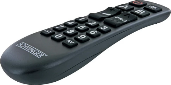 Telekomandë universale Schwaiger 2në1, 20 taste, IR, AAA, e zezë