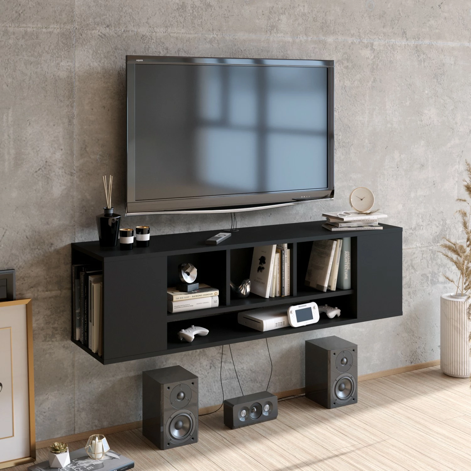 Konsolë TV, ngjyrë e zezë, Skye Decor, Paldi