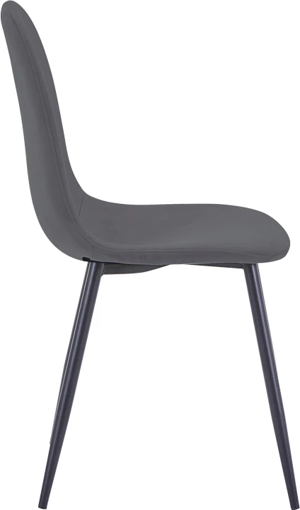 Tavolinë me karrige Gustas-Bella B set prej 5 copash, gur i sinteruar mermeri gri, metal i zi, 120x60x75cm