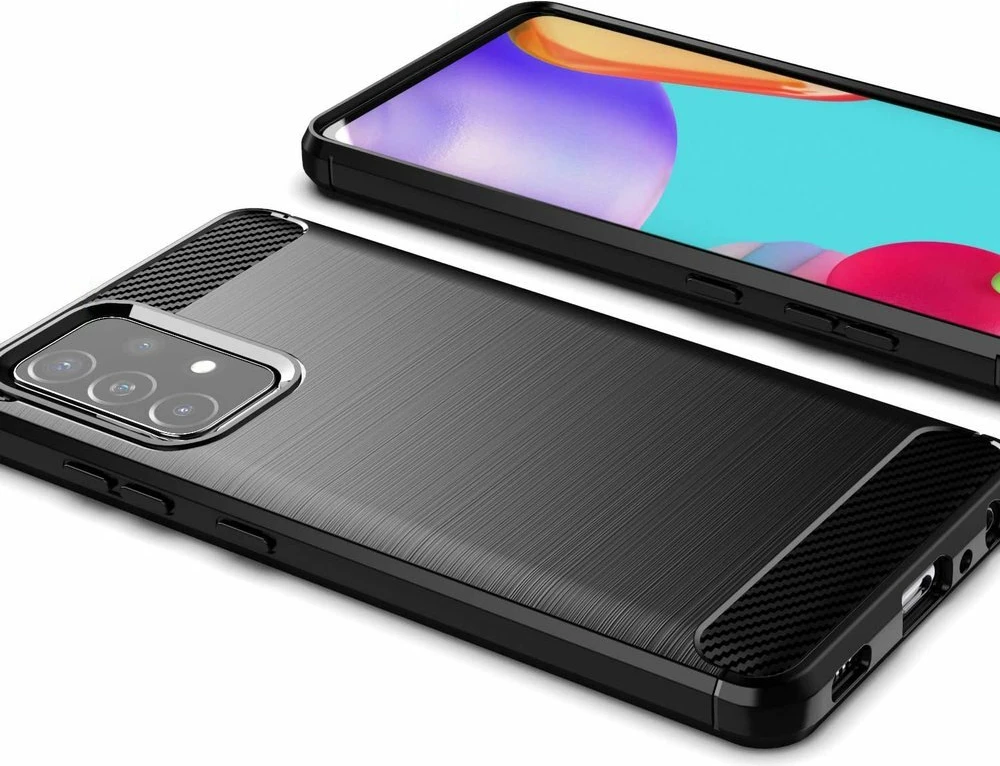 Mbështjellës Hurtel Carbon Case për Samsung Galaxy A72, TPU, i zi